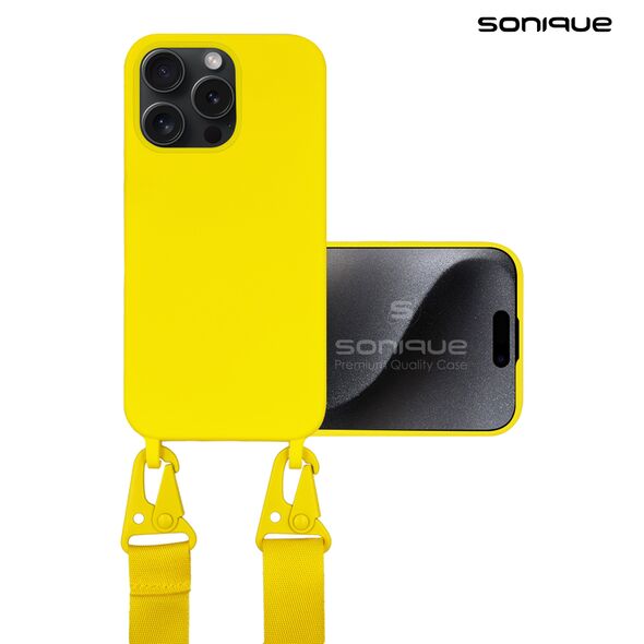 Θήκη Σιλικόνης με Strap CarryHang Sonique Apple iPhone 15 Pro Max Κίτρινο 5201101990466