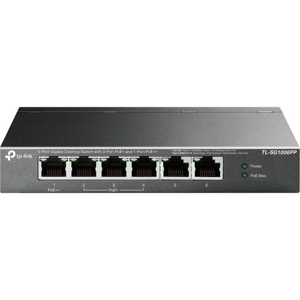 Switch TP-Link Przełšcznik SG1006PP 6GE (3PoE+ 1PoE++)