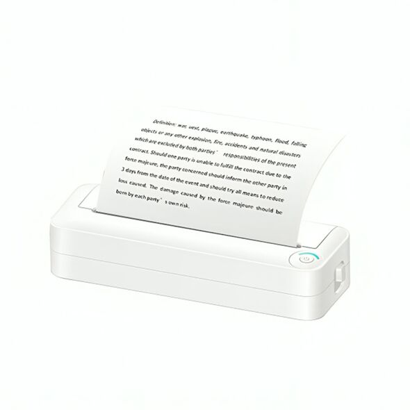 Portable mini thermal printer KDC-0019E, А4, Bluetooth, White - 91077 έως 12 άτοκες Δόσεις