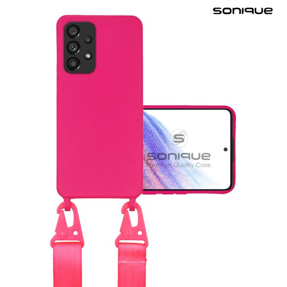 Θήκη Σιλικόνης με Strap CarryHang Sonique Samsung Galaxy A53 5G Φουξ 5201101785925