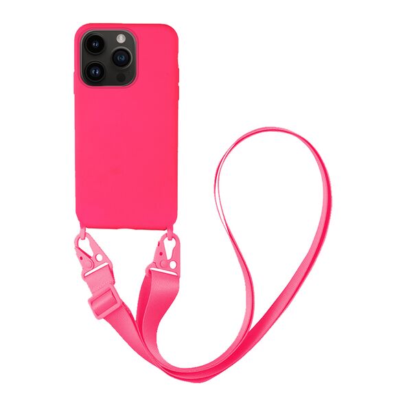 Θήκη Σιλικόνης με Strap CarryHang Sonique Apple iPhone 14 Pro Φουξ 5201101791636