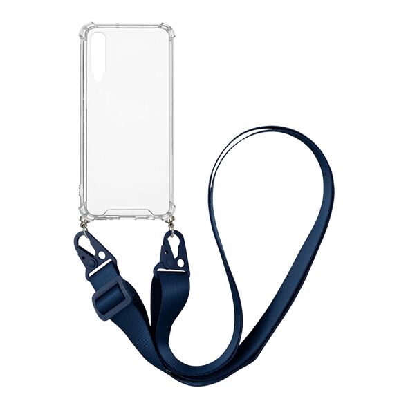 Θήκη Σιλικόνης με Strap Sonique Armor Clear Samsung Galaxy A70/A70s Μπλε Σκούρο 5201101820565