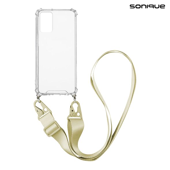 Θήκη Σιλικόνης με Strap Sonique Armor Clear Xiaomi Redmi Note 10 / Redmi Note 10s / Poco M5s Μπεζ 5201101894894