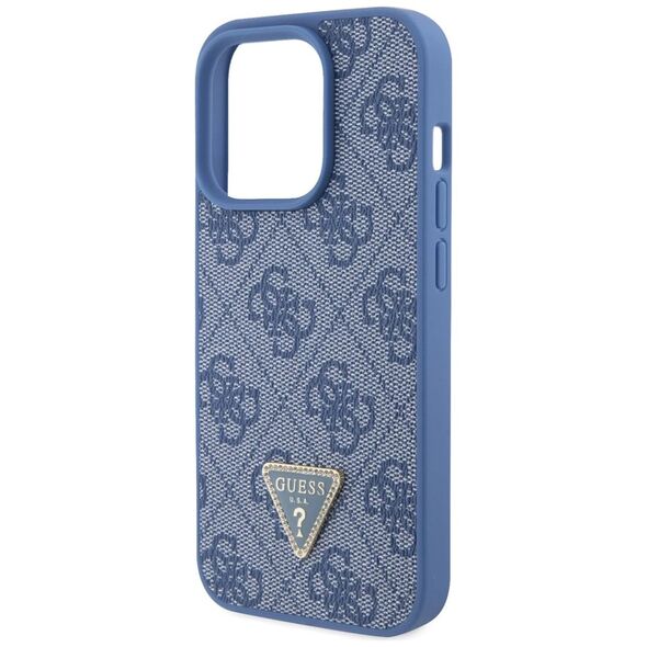 Guess Case for iPhone 15 Pro Max - Guess Leather 4G Triangle Triangle Strass (GUHCP15XP4TDPB) - Blue 3666339146559 έως 12 άτοκες Δόσεις