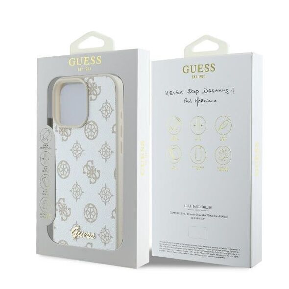 Guess Case for iPhone 16 Pro Max - Guess Peony Script MagSafe (GUHMP16XPGPGPYSH) - White 3666339345594 έως 12 άτοκες Δόσεις