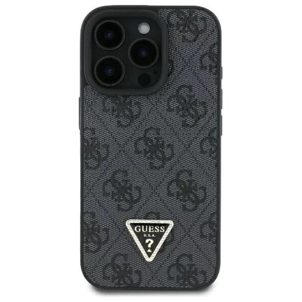 Guess Pouch for iPhone 16 Pro - Guess Leather 4G Triangle Strass Triangle (GUHCP16LP4TDPK) - Black 3666339327385 έως 12 άτοκες Δόσεις