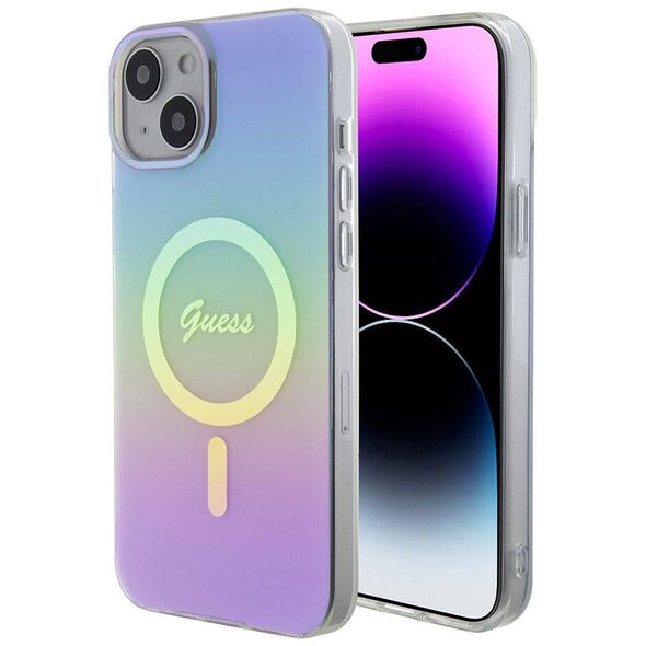 Guess Case for iPhone 15 / iPhone 14 / iPhone 13 - Guess IML Iridescent MagSafe (GUHMP15SHITSU) - Purple 3666339154783 έως 12 άτοκες Δόσεις