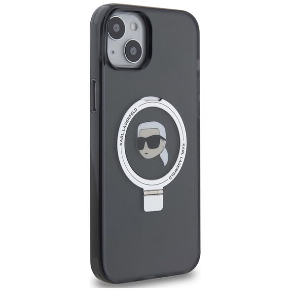 Karl Lagerfeld Case for iPhone 15 Plus / iPhone 14 Plus - Karl Lagerfeld Hardcase Ring Stand Magsafe (KLHMP15MHMHMMRSKKHK) - Karl Head 3666339168407 έως 12 άτοκες Δόσεις