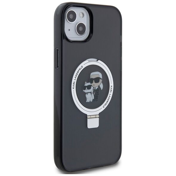 Karl Lagerfeld Case for iPhone 15 Plus / 14 Plus - Karl Lagerfeld Hardcase Ring Stand Magsafe (KLHMP15MHMHMMRSKCK) - Karl&Choupettte 3666339169121 έως 12 άτοκες Δόσεις