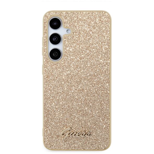 Guess Case for Samsung Galaxy S24 Plus - Guess Glitter Script (GUHCS24MHGGGGSHD) - Gold 3666339241377 έως 12 άτοκες Δόσεις