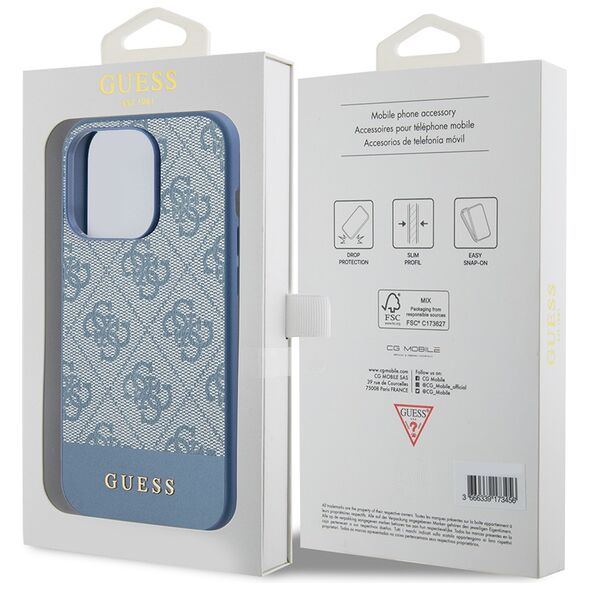 Guess Case for iPhone 15 Pro - Guess Hardcase 4G Stripe Collection (GUHCP15LG4GLBL) - Blue 3666339209896 έως 12 άτοκες Δόσεις