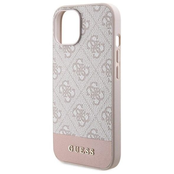 Guess Case for iPhone 15 / iPhone 14 / iPhone 13 - Guess Hardcase 4G Stripe Collection (GUHCP15SG4GLPI) - Pink 3666339203405 έως 12 άτοκες Δόσεις