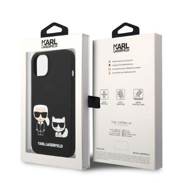 Karl Lagerfeld Case for iPhone 15 Plus / iPhone 14 Plus - Karl Lagerfeld Silicone Liquid MagSafe (KLHMPMP14MSSKCK) - Karl&Choupette 3666339087531 έως 12 άτοκες Δόσεις