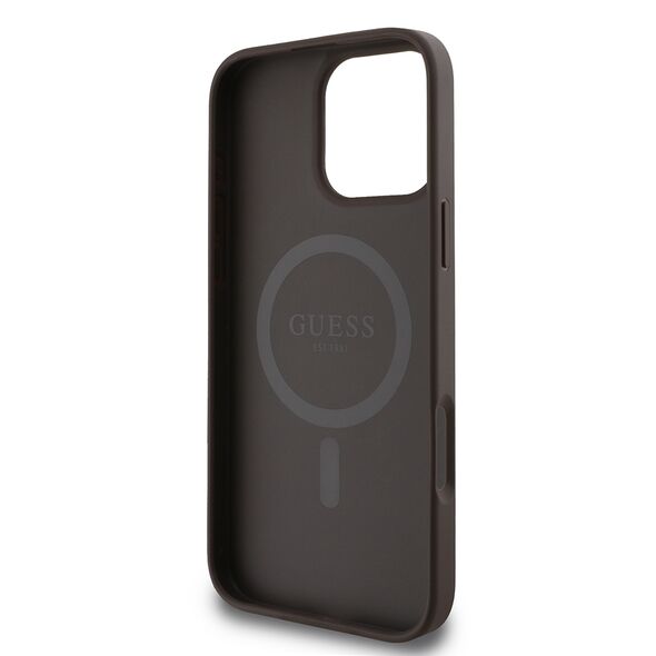 Guess Case for iPhone 16 Pro Max - Guess Hardcase 4G Printed Stripes MagSafe (GUHMP16XP4RPSW) - Brown 3666339342159 έως 12 άτοκες Δόσεις