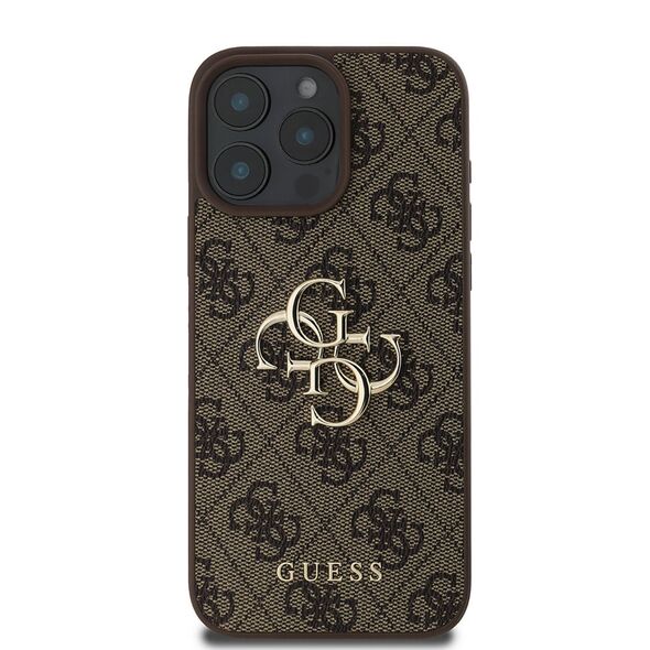 Guess Case for iPhone 16 Pro - Guess Hardcase 4G Big Logo (GUHCP16L4GMGBR) - Brown 3666339327583 έως 12 άτοκες Δόσεις