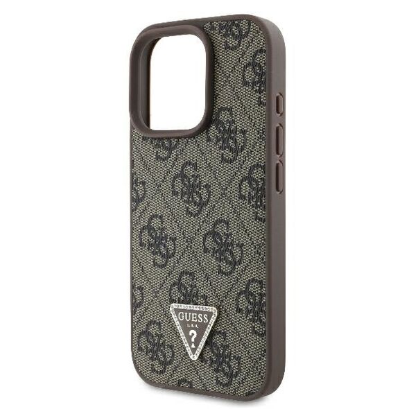 Guess Case for iPhone 16 Pro - Guess Leather Metal Logo Metal Logo Strass Crossbody (GUHCP16LP4TDSCPW) - Brown 3666339328665 έως 12 άτοκες Δόσεις