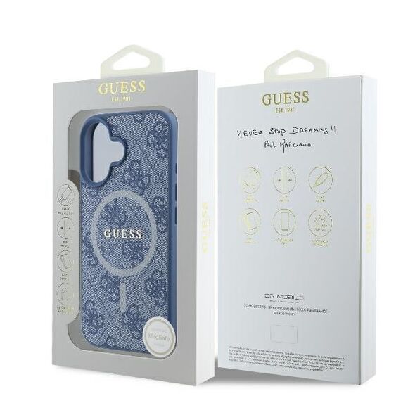 Guess Case for iPhone 16 Plus - Guess 4G Ring Classic Classic Logo MagSafe (GUHMP16MG4G4GFRB) - Blue 3666339327293 έως 12 άτοκες Δόσεις