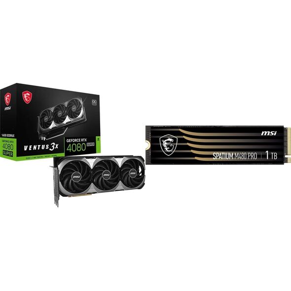 Karta graficzna MSI GeForce RTX 4080 SUPER 16G VENTUS 3X OC + Spatium M480 Pro 1TB M.2 2280 PCI-E x4 Gen4 NVMe