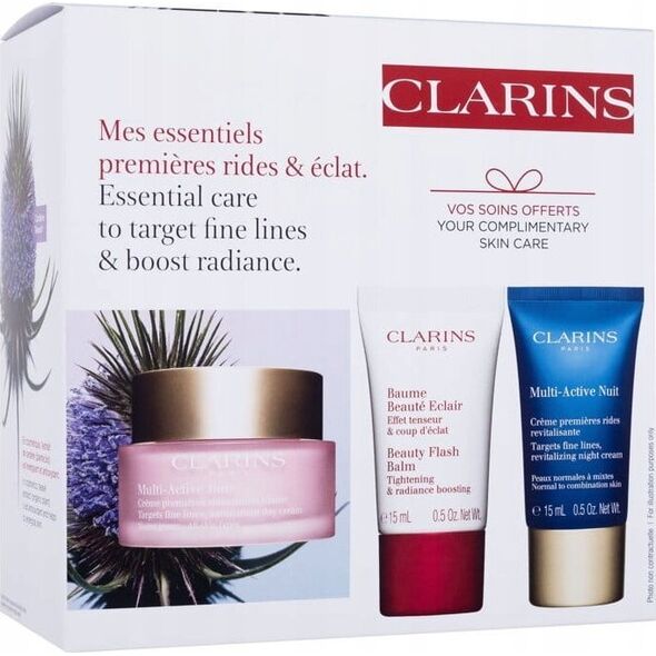 ΣΕΤ Clarins CLARINS (ΠΟΛΥ ΔΡΑΣΤΗ ΚΡΕΜΑ ΗΜΕΡΑΣ 50ML + ΠΟΛΥ ΔΡΑΣΤΙΚΗ ΚΡΕΜΑ ΝΥΧΤΑΣ ΚΑΝΟΝΙΚΗ COM SKIN 15ML + BEAUTY FLASH BALM 15ML) 13414379 3666057144448