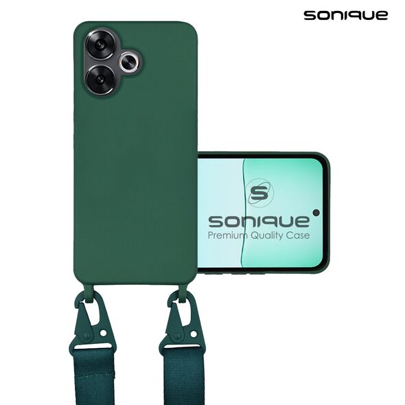 Θήκη Σιλικόνης με Strap CarryHang Sonique Xiaomi Poco F6 5G Πράσινο Σκούρο 5210312049566