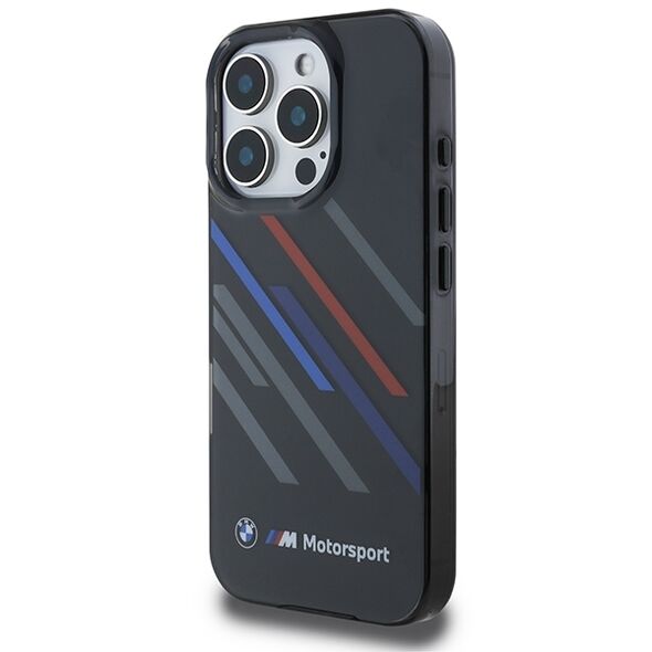 Original Case BMW Motorsport IML Random Stripe BMHCP16X23HTRAK for Iphone 16 Pro Max Black 3666339325350