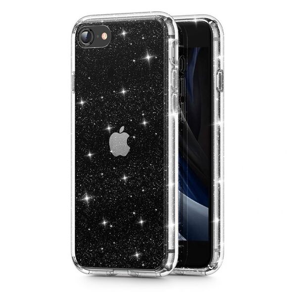 Tech-Protect Glitter iPhone 7 / 8 / SE 2020 / 2022 case - transparent and silver 9589046920646