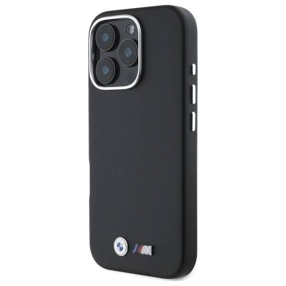 Original Case IPHONE 16 PRO BMW Hardcase M Smooth Full Wrapped Metal MagSafe (BMHMP16L23PMWK) black 3666339324582