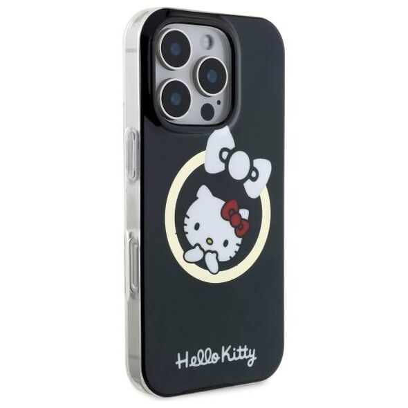 Original Case IPHONE 16 PRO Hello Kitty Hardcase IML Fun Bow MagSafe (HKHMP16LHFLBK) black 3666339336608