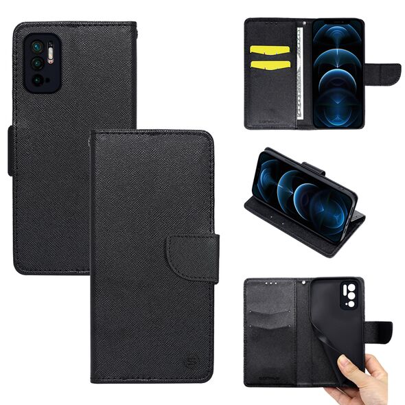 Θήκη Πορτοφόλι Sonique Trend Wallet Xiaomi Redmi Note 10 5G / Poco M3 Pro 5G Μαύρο 5201101801199