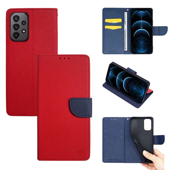 Θήκη Πορτοφόλι Sonique Trend Wallet Samsung Galaxy A23 5G / Galaxy A23 4G Κόκκινο / Σκούρο Μπλε 5201101873738