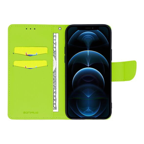 Θήκη Πορτοφόλι Sonique Trend Wallet Xiaomi Redmi 13C 4G / Poco C65 4G Σκούρο Μπλε / Λαχανί 5201101970413