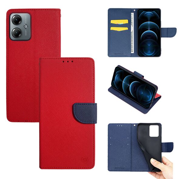 Θήκη Πορτοφόλι Sonique Trend Wallet Motorola Moto G14 4G / Moto G54 5G Κόκκινο / Σκούρο Μπλε 5210312065337