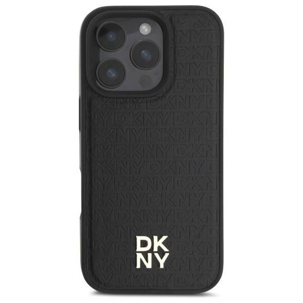 Original Case IPHONE 16 PRO DKNY Hardcase Repeat Pattern Stack Logo MagSafe (DKHMP16LPSHRPSK) black 3666339333645