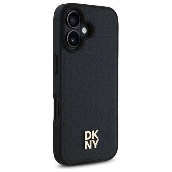 Original Case IPHONE 16 DKNY Hardcase Repeat Pattern Stack Logo MagSafe (DKHMP16SPSHRPSK) black 3666339333621