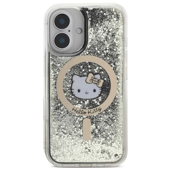 Original Case IPHONE 16 Hello Kitty Hardcase Liquid Glitter Fever MagSafe (HKHMP16SLGDIK) black-gold 3666339337469