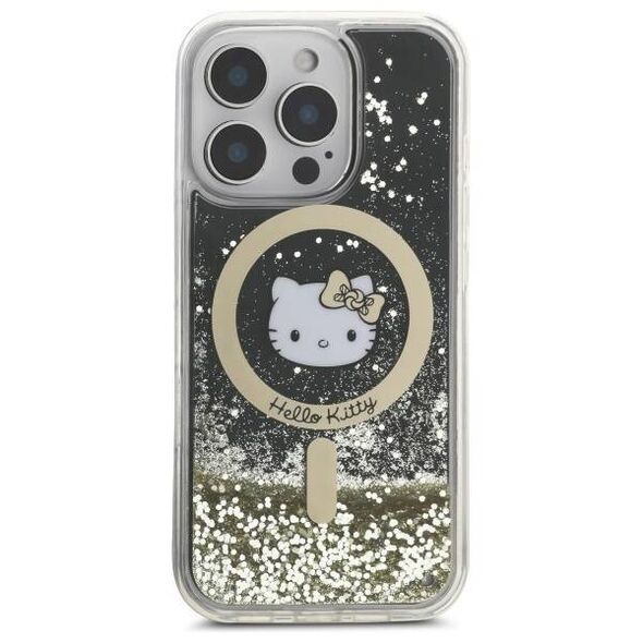 Original Case IPHONE 16 PRO MAX Hello Kitty Hardcase Liquid Glitter Fever MagSafe (HKHMP16XLGDIK) black-gold 3666339337490