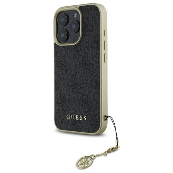 Original Case IPHONE 16 PRO Guess Hardcase 4G Charms Collection (GUHCP16LGF4GGR) black 3666339345983