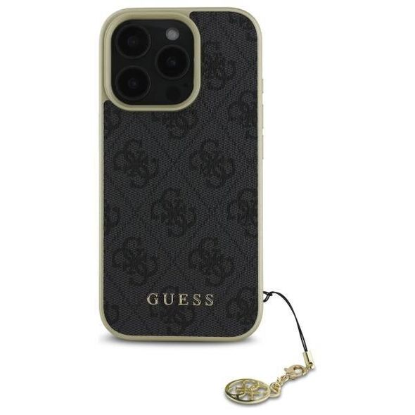 Original Case IPHONE 16 PRO Guess Hardcase 4G Charms Collection (GUHCP16LGF4GGR) black 3666339345983