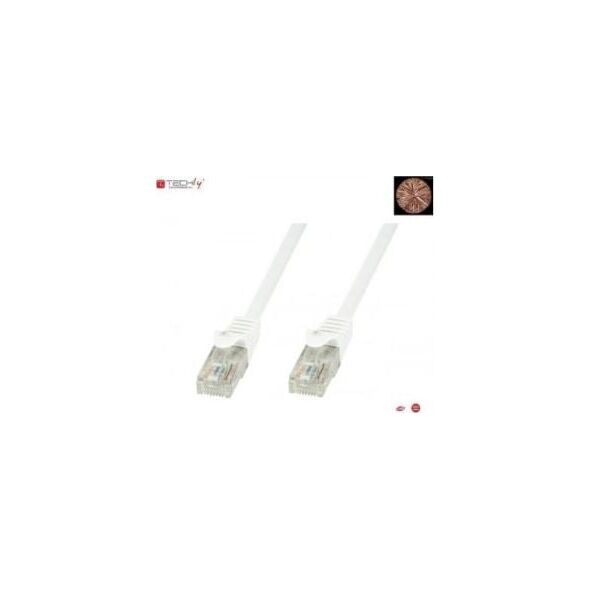 Techly TechlyPro Network patch cord RJ45 Cat6 U/UTP 0,5m white 100% copper