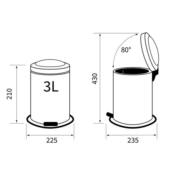 Acero white 3L κάδος απορριμμάτων Sealskin