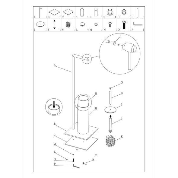 Tube 2nd version chrome σταντ χαρτιού υγείας + πιγκάλ Sealskin