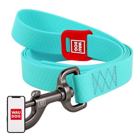 Waudog WAUDOG waterproof light accumulating dog leash, 25 mm wide, 183 cm long blue 071931  4201000090-2 έως και 12 άτοκες δόσεις 4823089310237