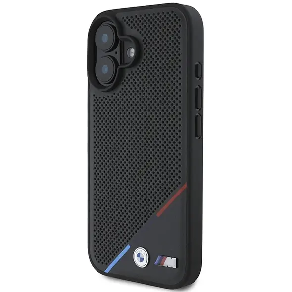 BMW BMHMP16S23PUPDK Apple iPhone 16 hardcase M Perforated Tricolor Line MagSafe black