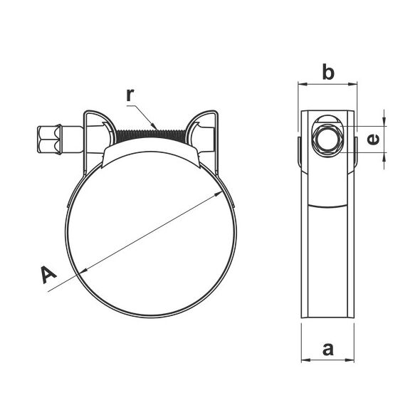 Σφιγκτήρας Βαρέως Τύπου ASFA-L INOX W4 40-60