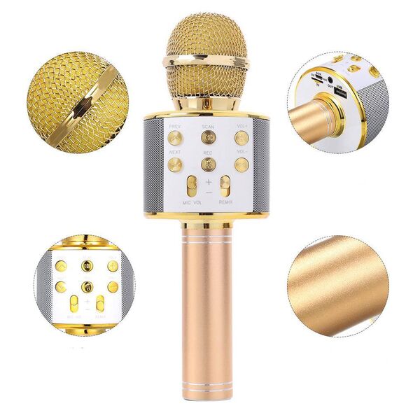 Wireless Microphone for Karaoke with Playback Controller gold 5904161107309