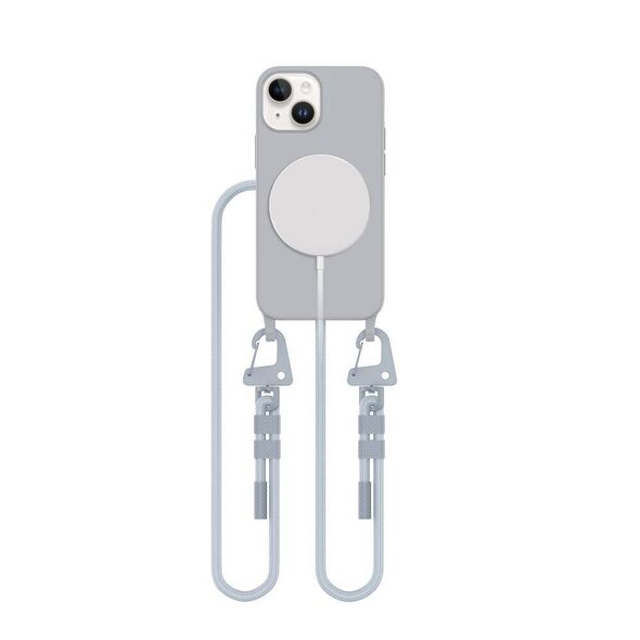 Case IPHONE 13 MINI Tech-Protect Magnecklace MagSafe Crayon Grey 5906302376117