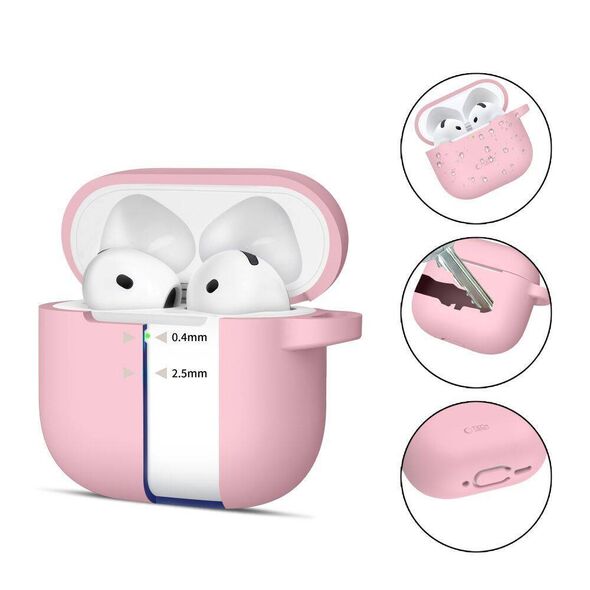 Case for APPLE AIRPODS 4 Tech-Protect Silicone Hook Dusty Pink 5906302370054