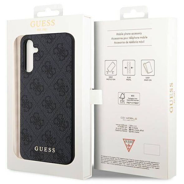 Original Case SAMSUNG GALAXY A14 4G / 5G Guess Hard Case 4G Metal Gold Logo (GUHCSA14G4GFGR) gray 3666339123925