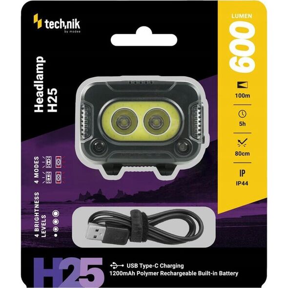 Latarka Technik Headlamp H25 nabíjecí čelovka 600lm Fisch