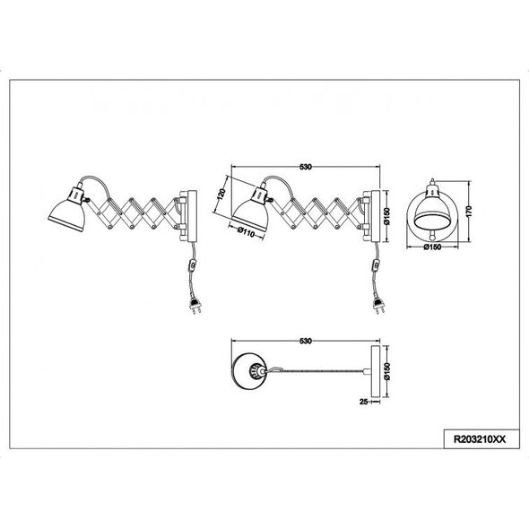 Kinkiet lampa ścienna Scissor 15 cm E14 stal 28W srebrna 9585335 4017807346534